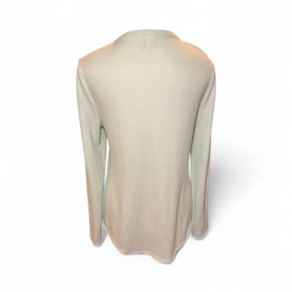 Athleta Wind Down Sleep Top Henley Long Sleeve Pajama Lounge Tee Green M - Picture 5 of 7